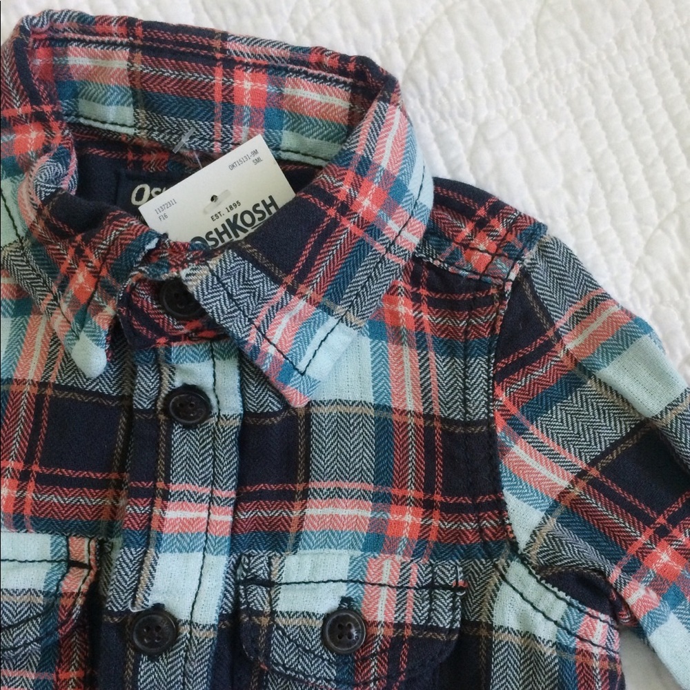 NWT OshKosh Plaid Button Up Shirt